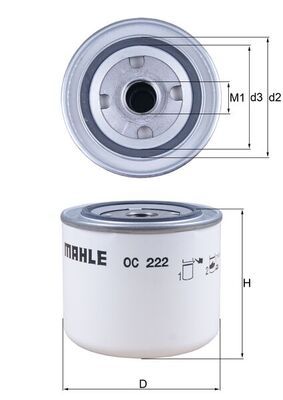 Olejový filter MAHLE OC 222