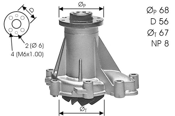 Pompe à eau, refroidissement du moteur