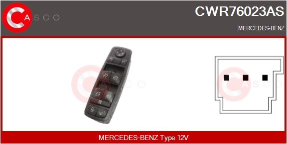 Spínač, zvedací zařízení oken CASCO CWR76023AS