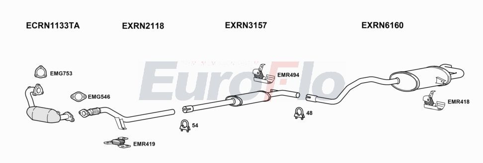 Układ wydechowy EUROFLO RNMEG121001B
