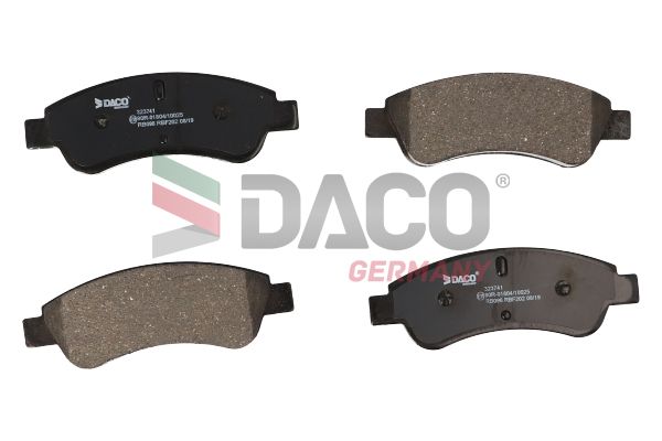 Zestaw klocków hamulcowych, hamulce tarczowe DACO GERMANY 323741
