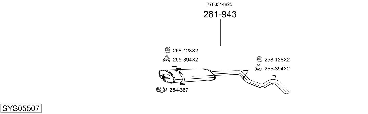 Układ wydechowy BOSAL SYS05507