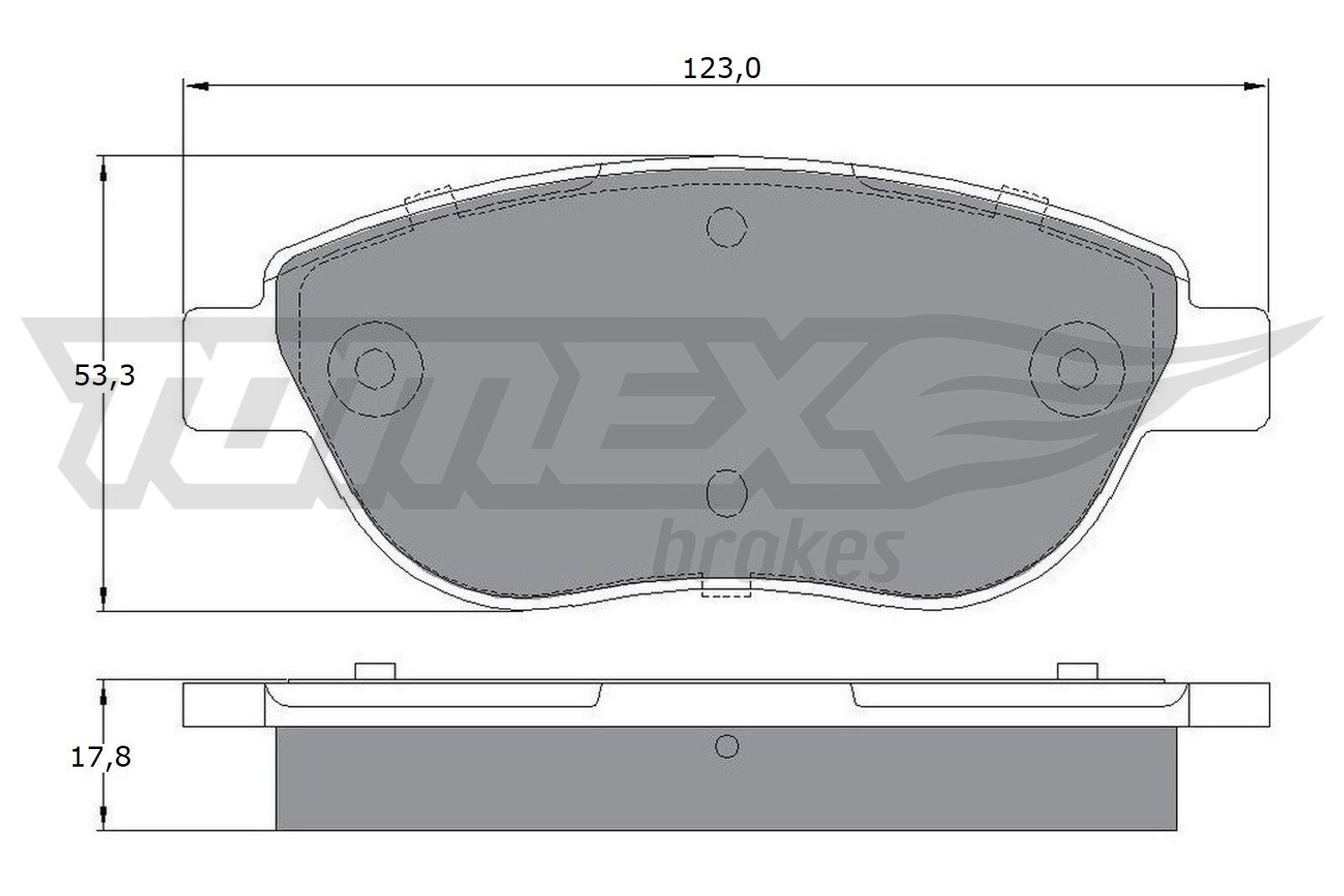Levně Sada brzdových destiček, kotoučová brzda TOMEX Brakes 12-483