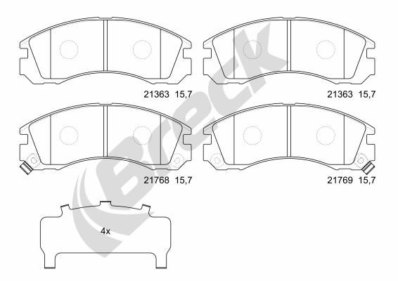 set placute frana,frana disc BRECK 21363 00 701 10