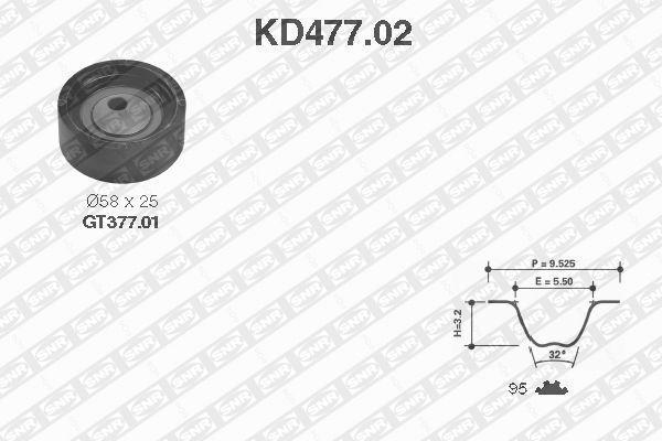 Sada rozvodového řemene SNR KD477.02