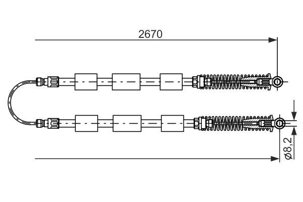 Cięgło, hamulec postojowy BOSCH 1 987 477 553