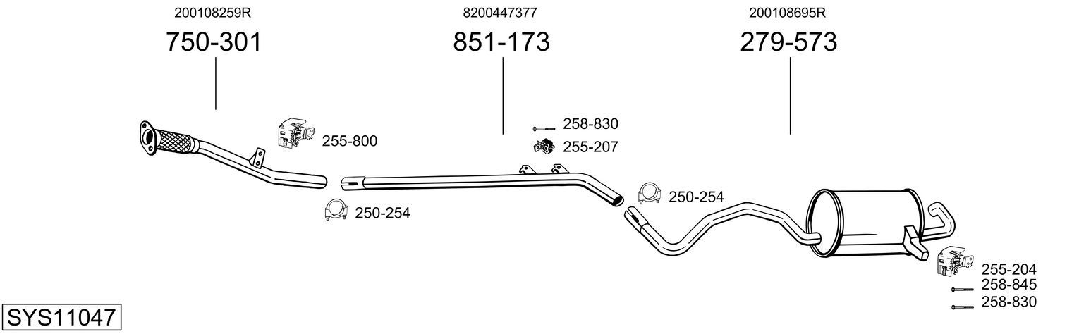 Układ wydechowy BOSAL SYS11047