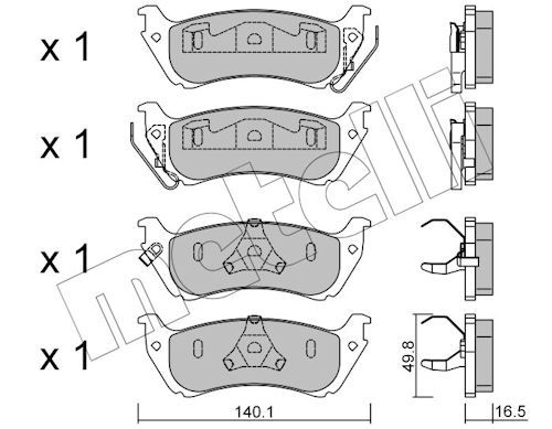 set placute frana,frana disc METELLI 22-0570-0