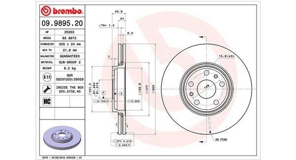 Tarcza hamulcowa MAGNETI MARELLI 360406110200