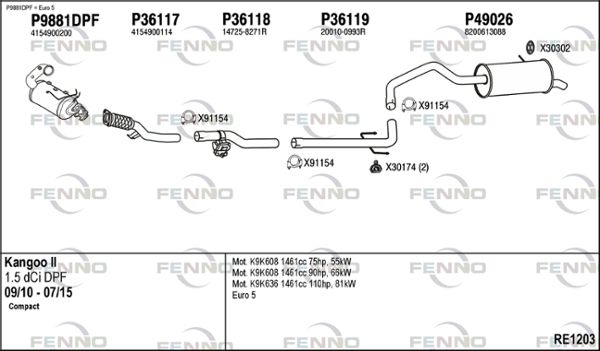 Układ wydechowy FENNO RE1203