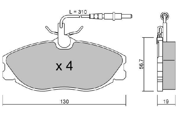 Zestaw klocków hamulcowych, hamulce tarczowe AISIN BPPE-1018