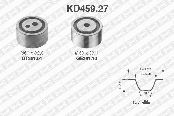 Zestaw paska rozrządu SNR KD459.27