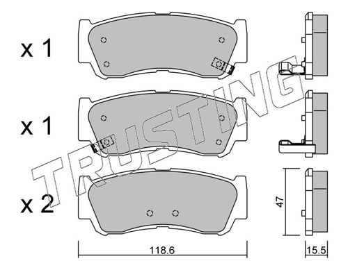 Zestaw klocków hamulcowych, hamulce tarczowe TRUSTING 804.0