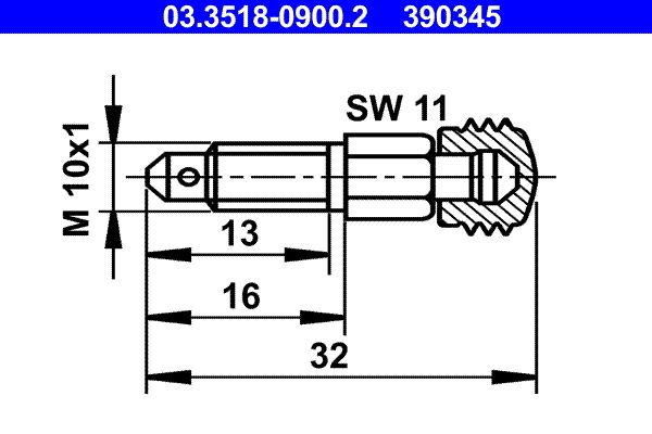 Odvzdušňovací šroub / ventil ATE 03.3518-0900.2