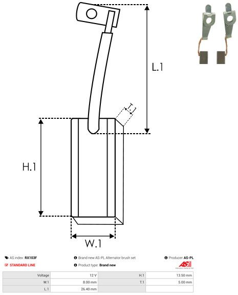 Levně Uhlíkový kartáč, generátor AS-PL RX103F