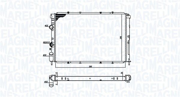 Chłodnica, układ chłodzenia silnika MAGNETI MARELLI 350213193600