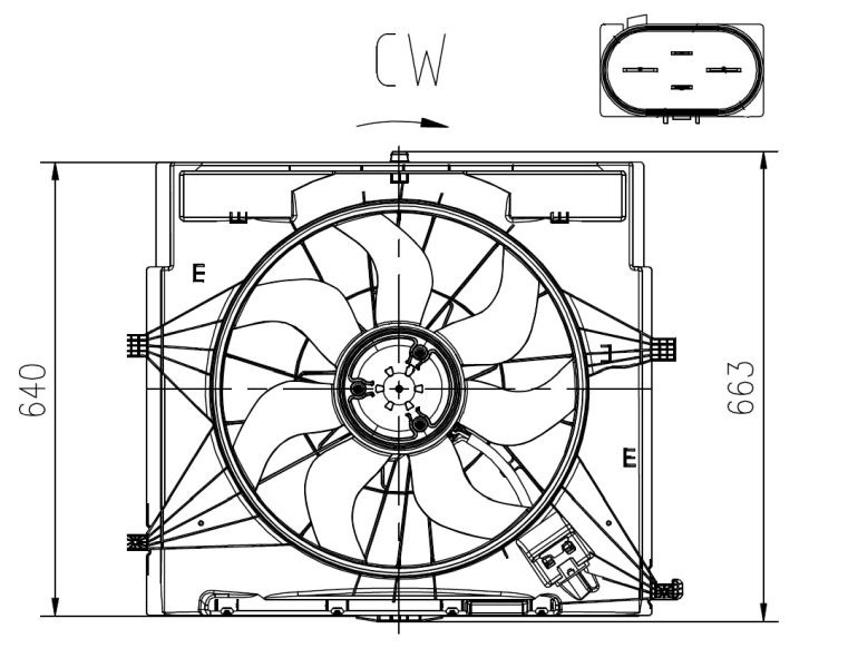 Ventilátor chladenia motora NRF 47920