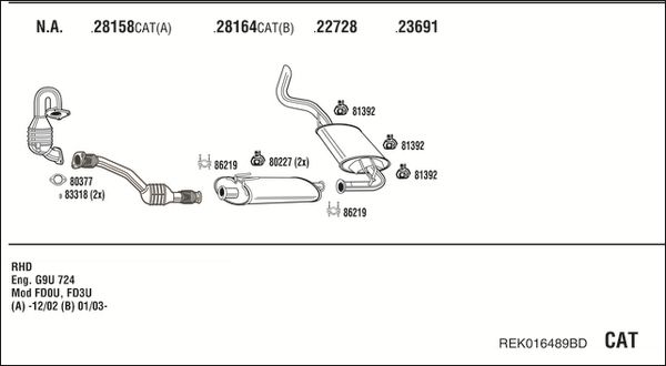 Układ wydechowy WALKER REK016489BD