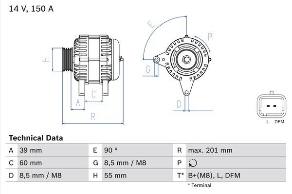 Alternator BOSCH 0 986 080 400