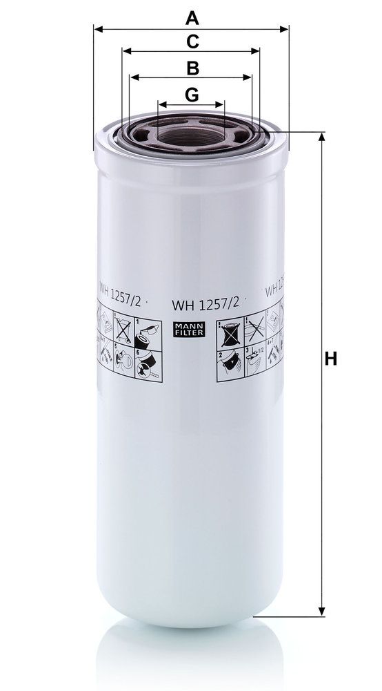 Levně Filtr, pracovní hydraulika MANN-FILTER WH 1257/2