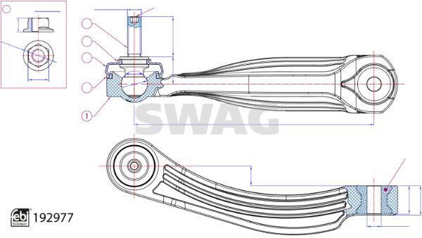Drążek / wspornik, stabilizator SWAG 33 11 1101