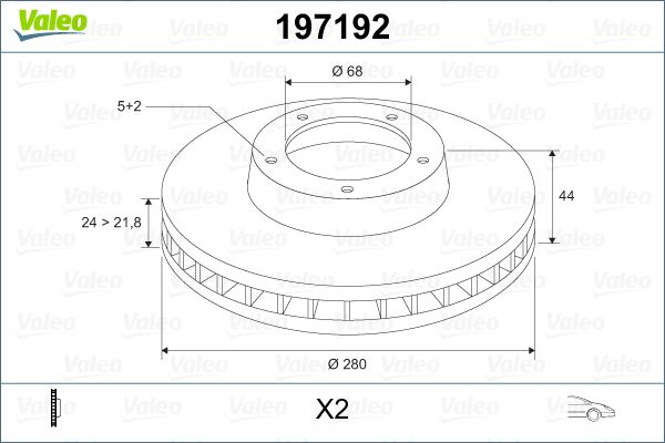 Tarcza hamulcowa VALEO 197192