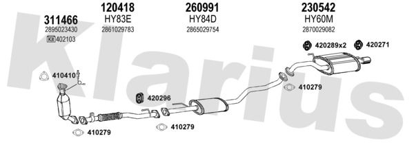 Układ wydechowy KLARIUS 450043E