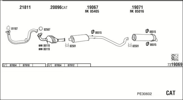 Układ wydechowy WALKER PE30602