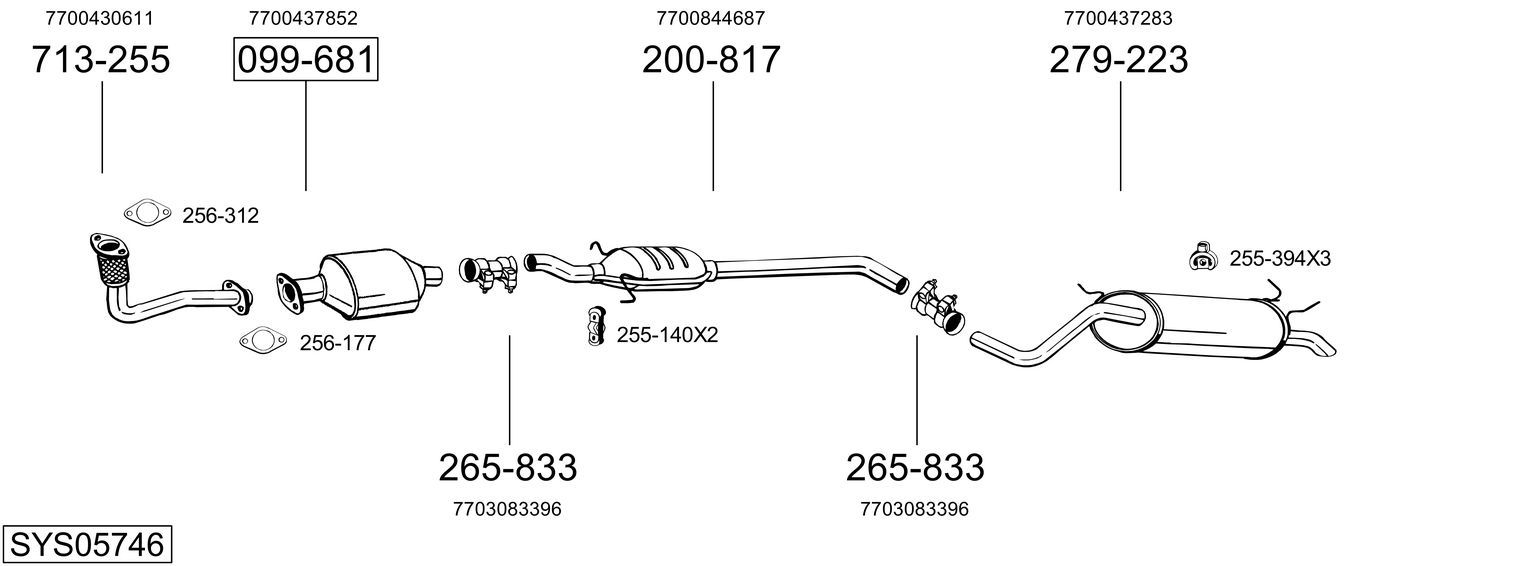 Układ wydechowy BOSAL SYS05746
