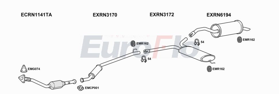 Układ wydechowy EUROFLO RNTRA207011B