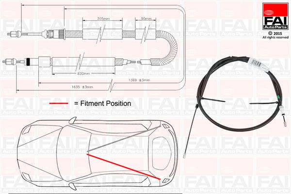 Cięgło, hamulec postojowy FAI AUTOPARTS FBC0016