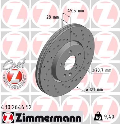 Brzdový kotouč ZIMMERMANN 430.2646.52