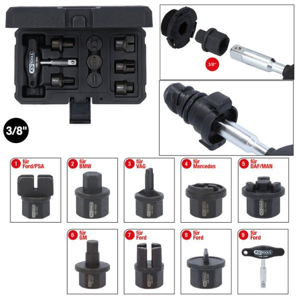 Set chei tubulare surub golire ulei KS TOOLS 150.1040