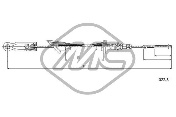 Cięgło, sterowanie sprzęgłem METALCAUCHO 82061