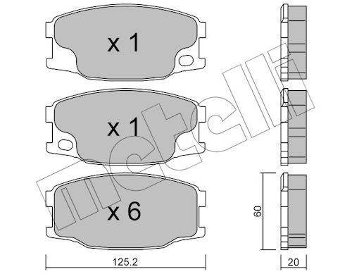 set placute frana,frana disc METELLI 22-0622-0