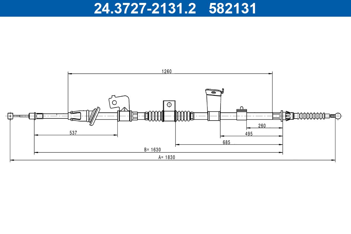 Cablu, frana de parcare ATE 24.3727-2131.2