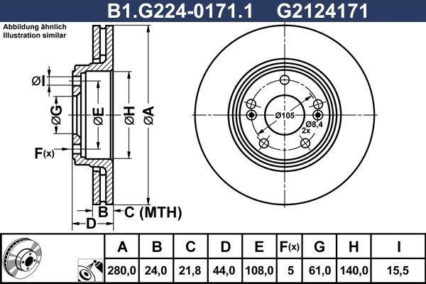 Tarcza hamulcowa GALFER B1.G224-0171.1