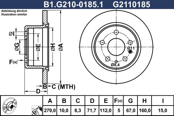 Tarcza hamulcowa GALFER B1.G210-0185.1