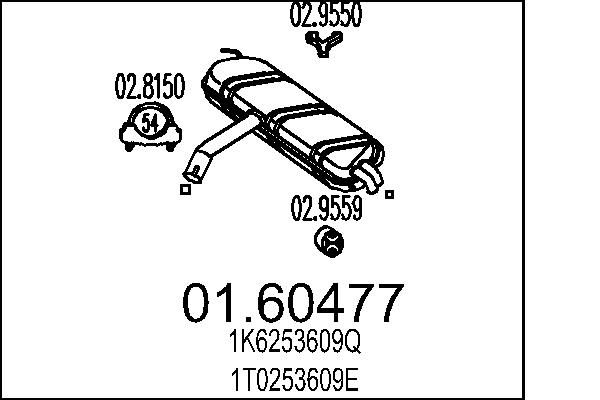 Zadní tlumič výfuku MTS 01.60477