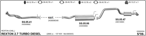 Układ wydechowy IMASAF 639000004