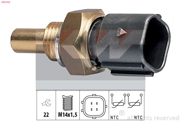 Czujnik, temperatura płynu chłodzącego KW 530 316