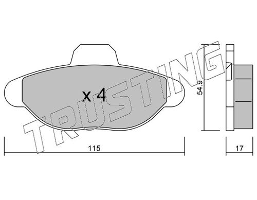 Zestaw klocków hamulcowych, hamulce tarczowe TRUSTING 139.0
