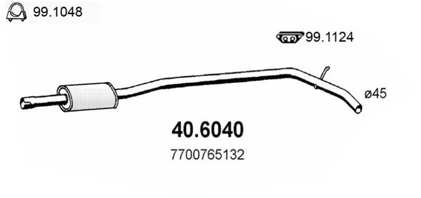 Tłumik środkowy ASSO 40.6040