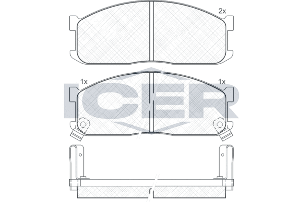 Zestaw klocków hamulcowych, hamulce tarczowe ICER 140690