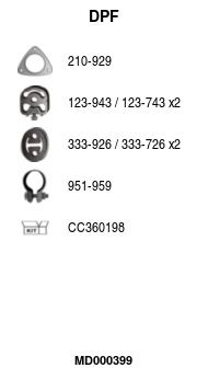 Filtr sadzy / filtr cząstek stałych, układ wydechowy FA1 51780158