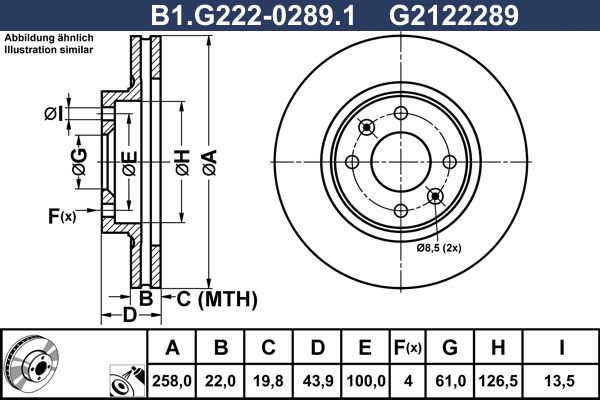 Tarcza hamulcowa GALFER B1.G222-0289.1