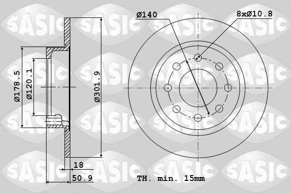 Tarcza hamulcowa SASIC 6104033