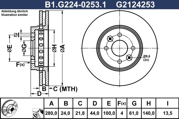 Tarcza hamulcowa GALFER B1.G224-0253.1