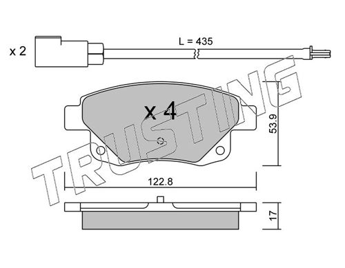Zestaw klocków hamulcowych, hamulce tarczowe TRUSTING 697.0