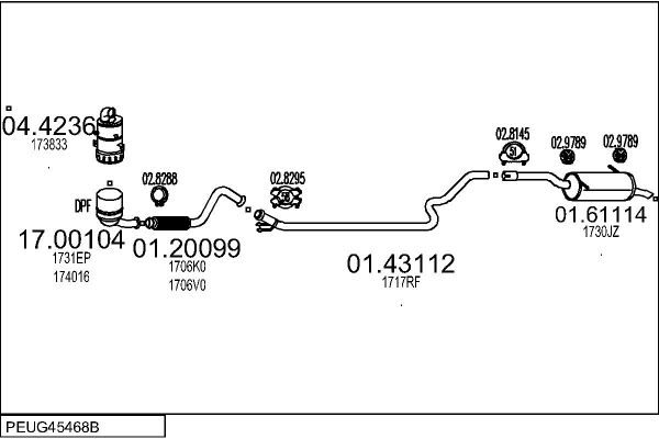 Układ wydechowy MTS PEUG45468B012149